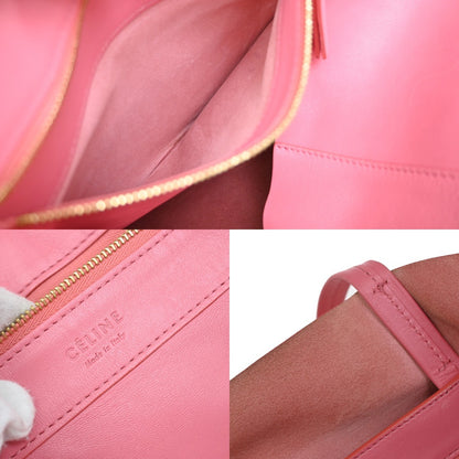 Celine Horizontal Bi-Cabas Tote Leather, PINK, LEATHER, Handbag