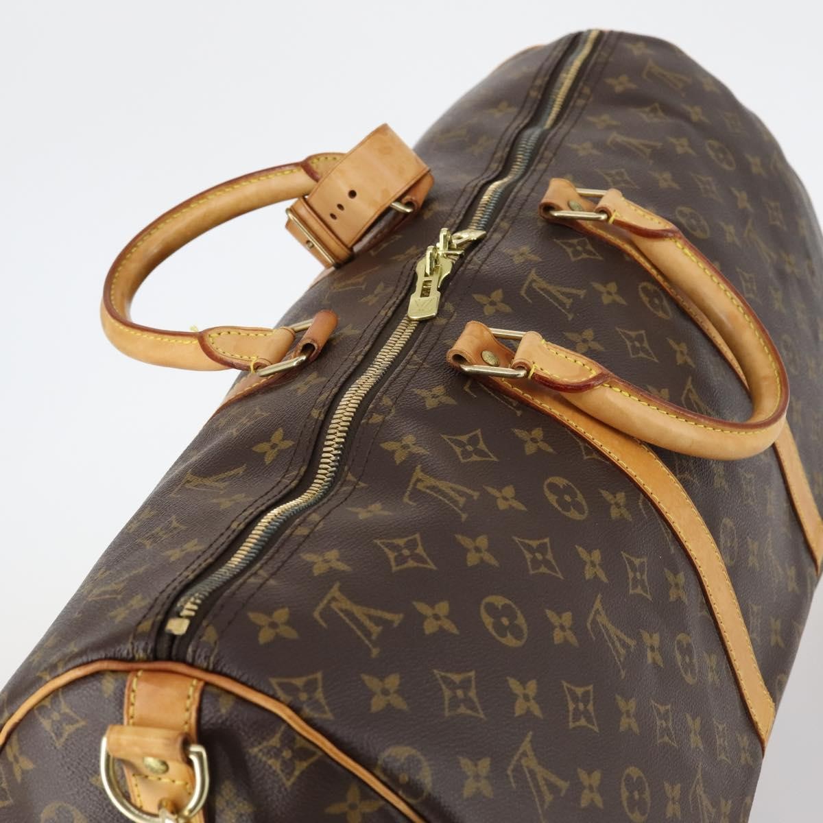 Louis Vuitton Keepall Bandouliere Bag Monogram Canvas, BROWN, CANVAS, Travel bag