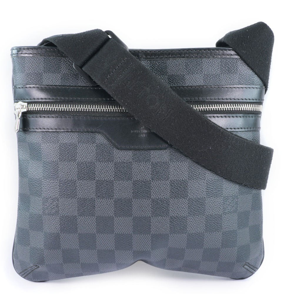 Louis Vuitton Thomas Handbag Damier Graphite, BLACK, CANVAS, Shoulder bag