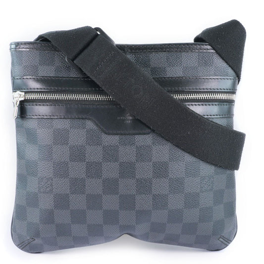 Louis Vuitton Thomas Handbag Damier Graphite, BLACK, CANVAS, Shoulder bag