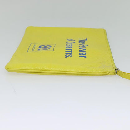 Balenciaga Supermarket Pouch Leather, YELLOW, LEATHER, Clutche & pouche