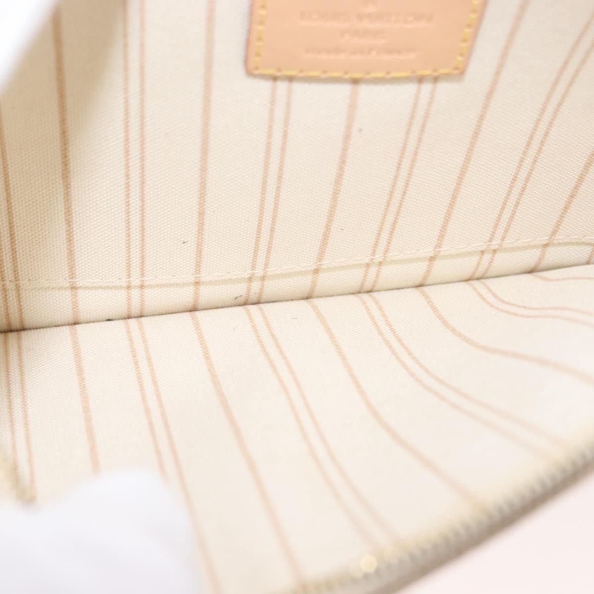 Louis Vuitton Neverfull Pochette Damier, WHITE, CANVAS, Clutche & pouche