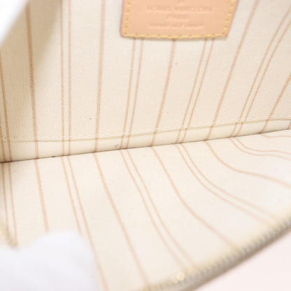 Louis Vuitton Neverfull Pochette Damier, WHITE, CANVAS, Clutche & pouche
