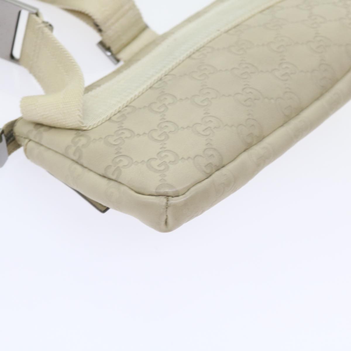 Gucci Waist Belt Bag Guccissima, WHITE, LEATHER, Shoulder bag