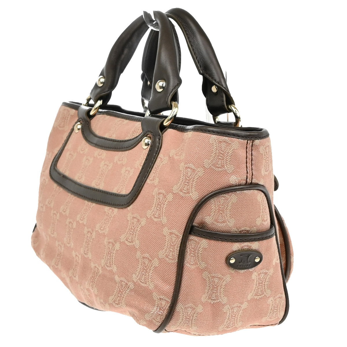 Celine Boogie Satchel Macadam, PINK, CANVAS, Handbag