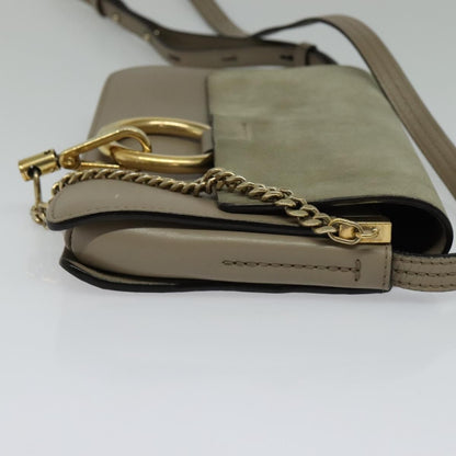 Chloe Faye Crossbody Leather and Suede, GRAY, SUEDE, Shoulder bag