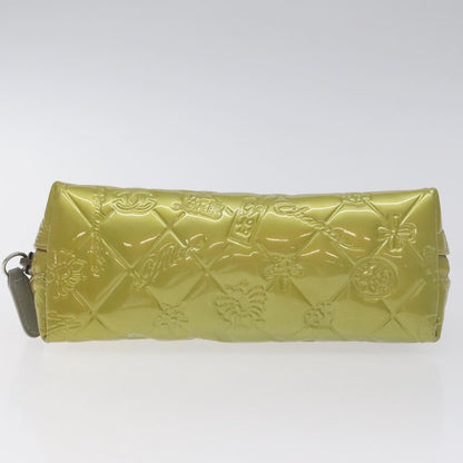 Chanel Vintage Toiletry Pouch Patent leather, Silver, Other, Clutch