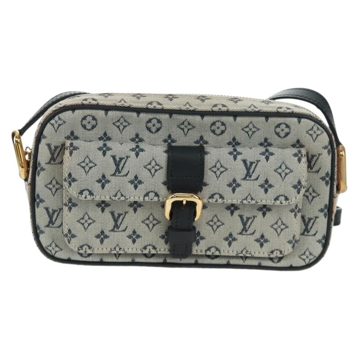 Louis Vuitton Juliette Crossbody Bag Mini Lin, BLUE, CANVAS, Shoulder bag