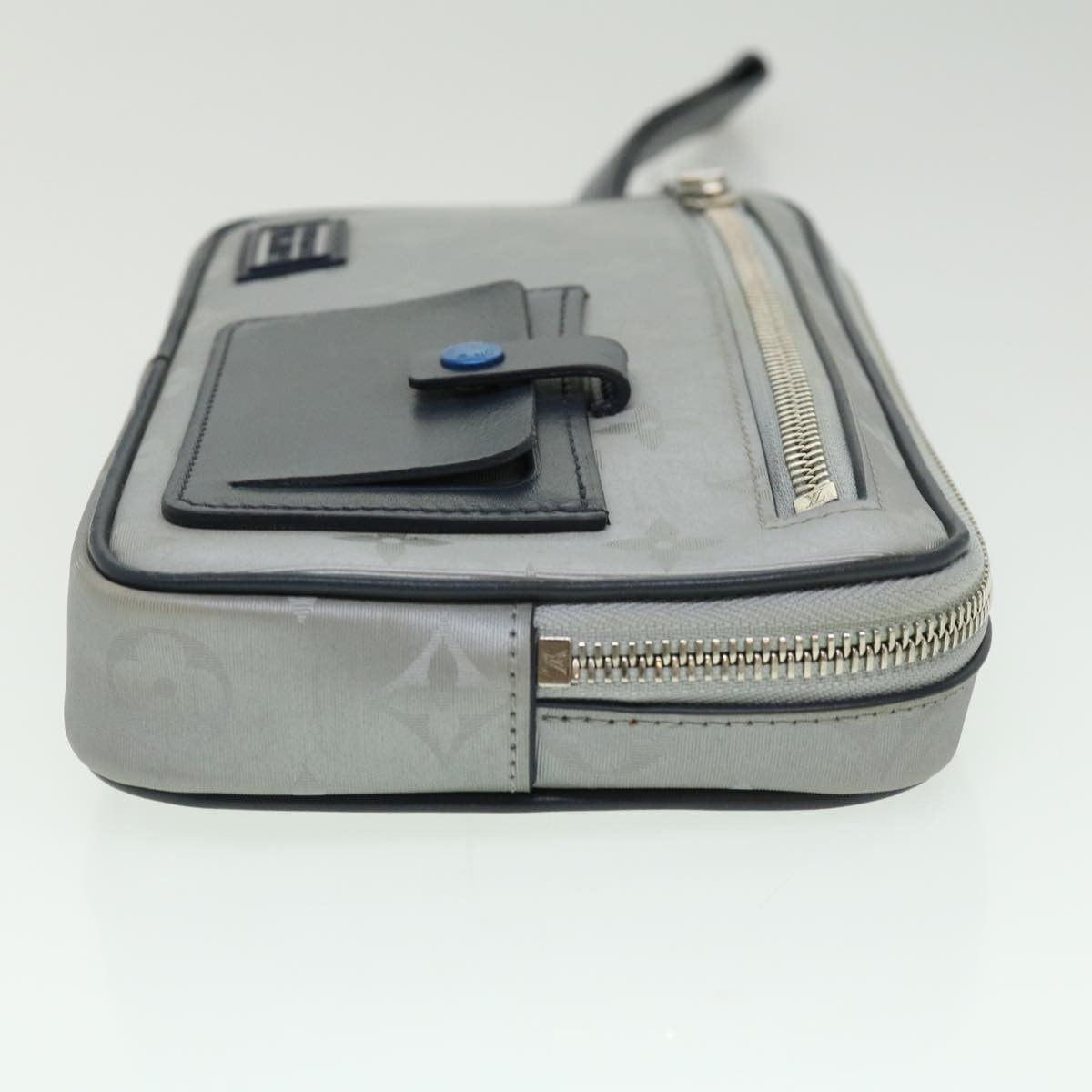 Louis Vuitton Alpha Clutch Limited Edition Monogram Satellite Canvas, SILVER, NYLON, Clutche & pouche