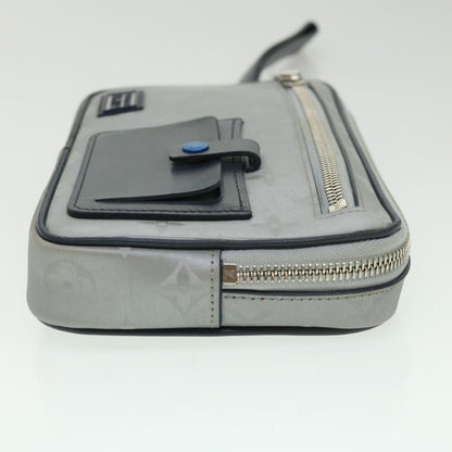 Louis Vuitton Alpha Clutch Limited Edition Monogram Satellite Canvas, SILVER, NYLON, Clutche & pouche