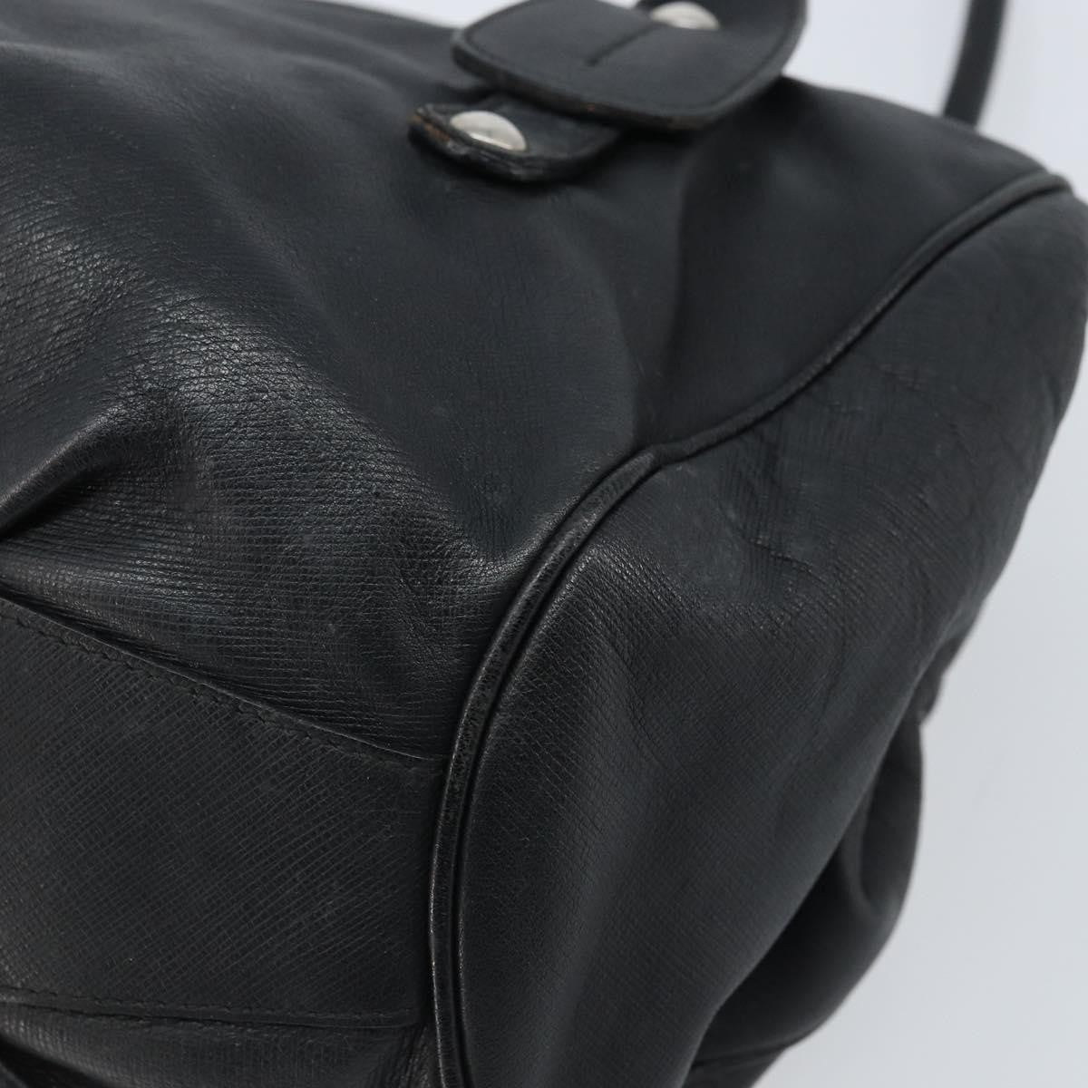 Salvatore Ferragamo Gancini handbag Leather, BLACK, LEATHER, Handbag