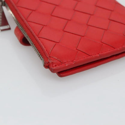 Bottega Veneta Bifold Coin Pocket Card Holder Intrecciato Nappa, RED, LEATHER, Wallets