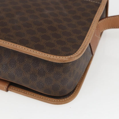Celine Vintage Macadam Shoulder Bag Canvas and Leather, BROWN, CANVAS, Shoulder bag