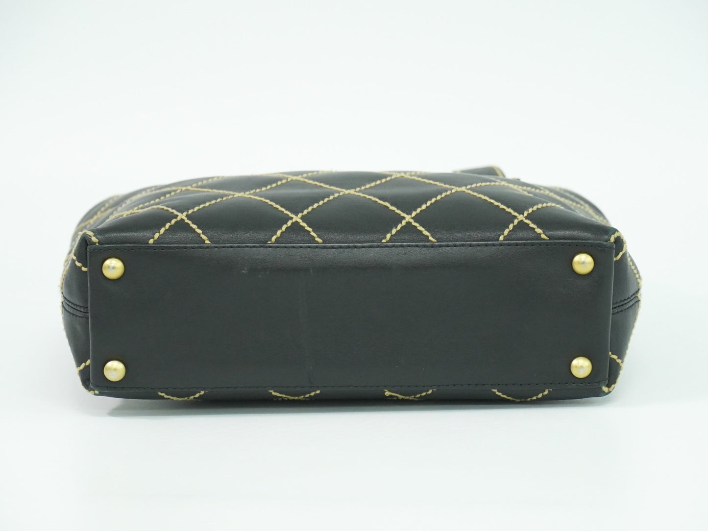 Chanel Surpique Tote Quilted Leather, BLACK, LEATHER, Handbag