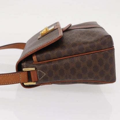 Celine Vintage Macadam Shoulder Bag Canvas and Leather, BROWN, CANVAS, Shoulder bag