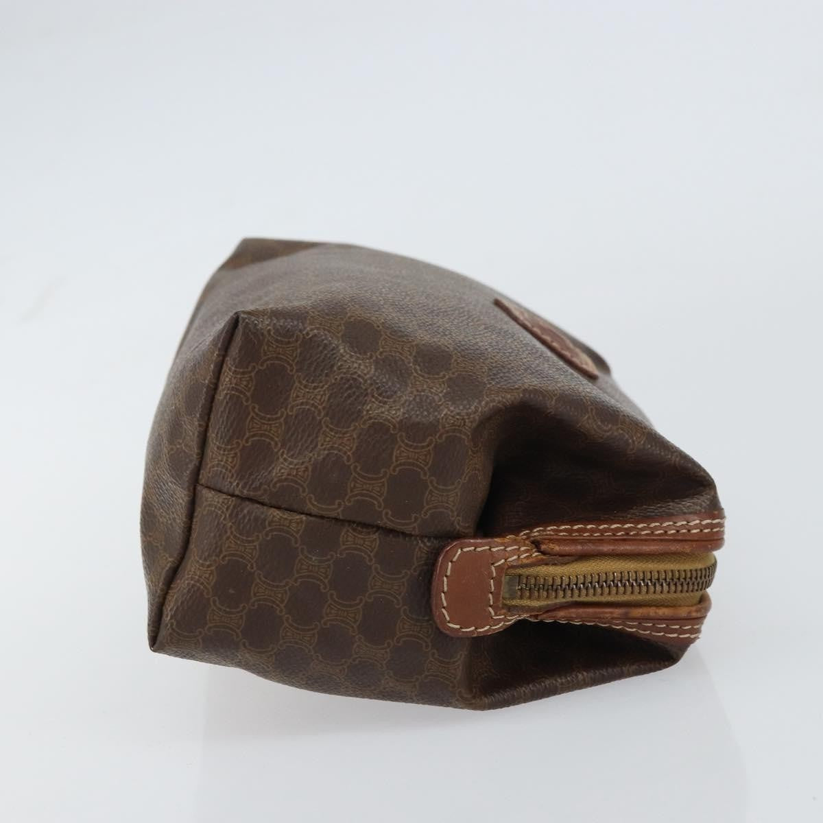 Celine Macadam Pochette Canvas and Leather, BROWN, CANVAS, Clutche & pouche