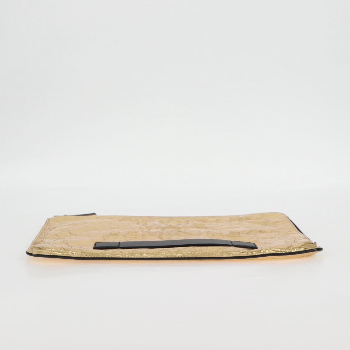 Chanel Feminine Pouch Crinkled Leather, GOLD, LEATHER, Clutche & pouche