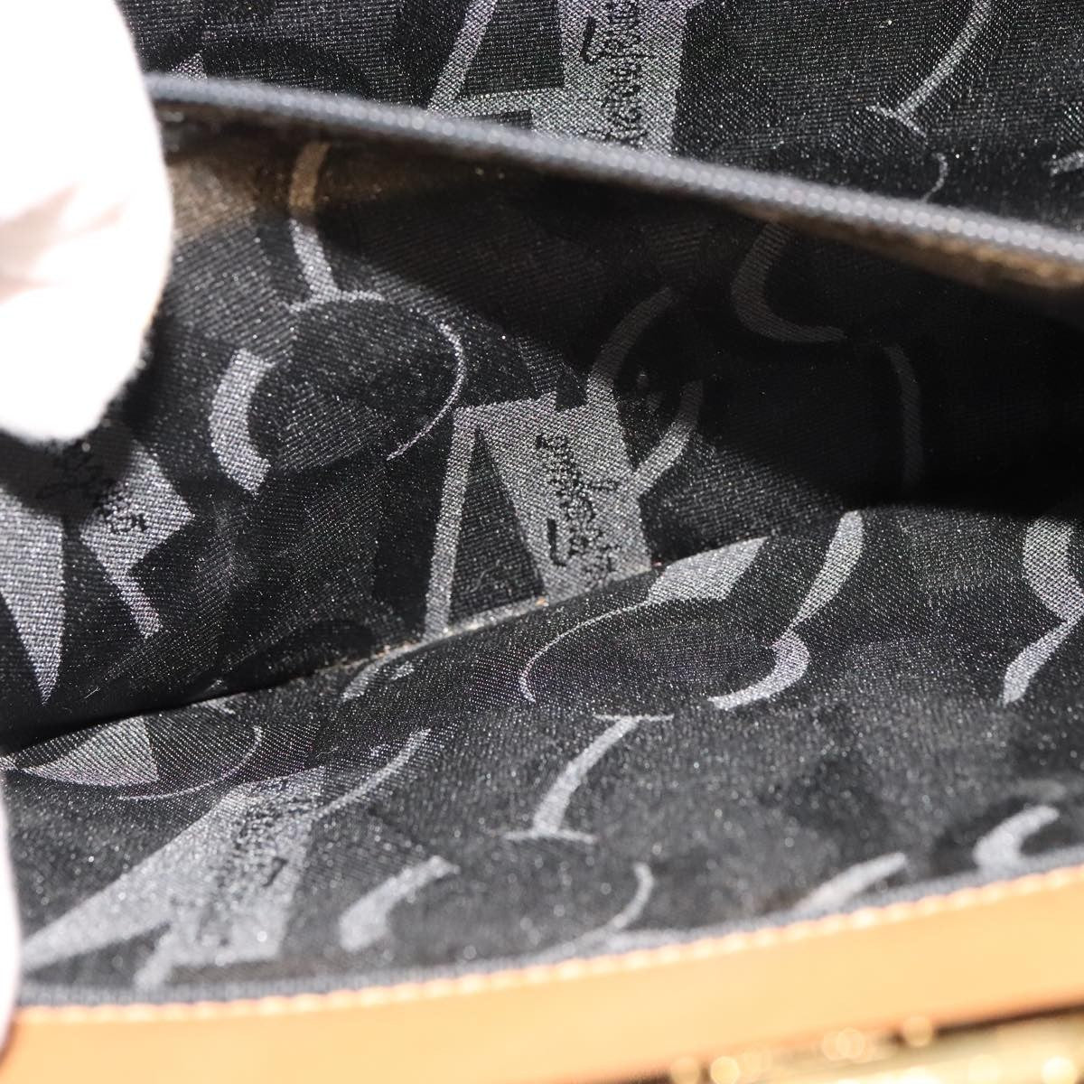 Salvatore Ferragamo Vintage Gancini Chain Shoulder Bag Leather, BEIGE, LEATHER, Shoulder bag