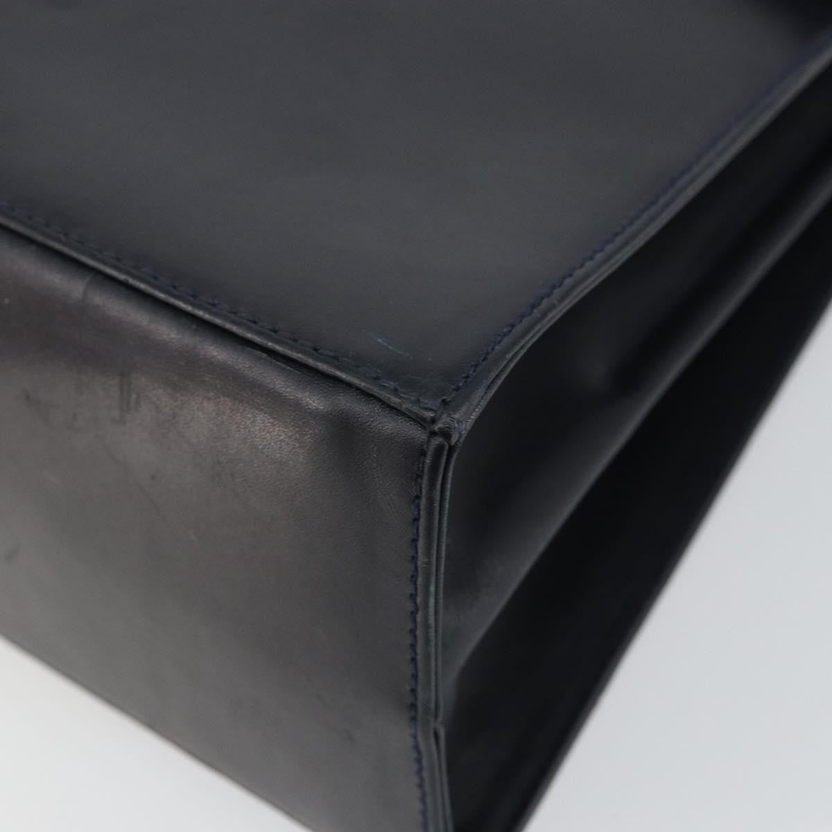 Salvatore Ferragamo Gancini Convertible Top Handle Bag Leather, NAVY, LEATHER, Handbag