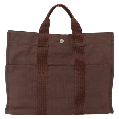 Hermes Fourre-tout Herline Canvas, BROWN, CANVAS, Tote bag