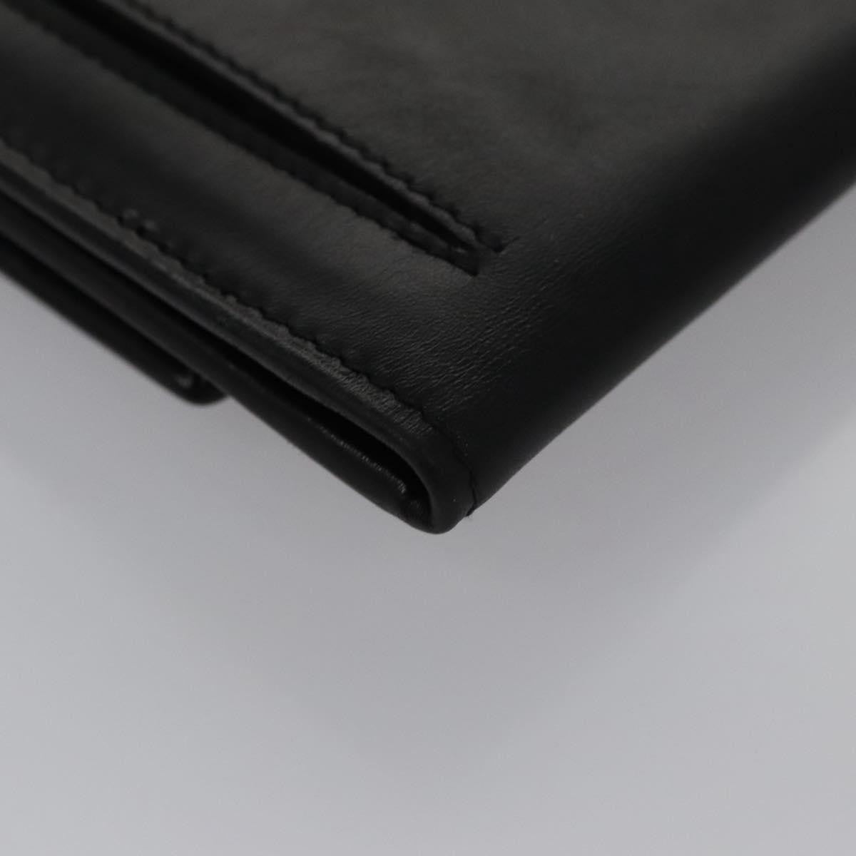 Salvatore Ferragamo Gancini Flap Wallet Leather, BLACK, LEATHER, Wallets