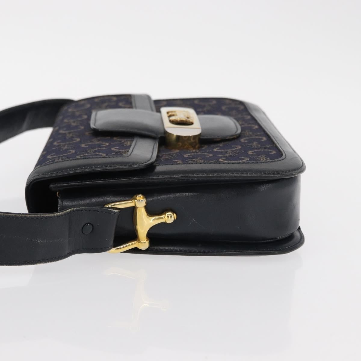 Celine Horse Carriage Shoulder bag Canvas and Leather, NAVY, CANVAS, Shoulder bag