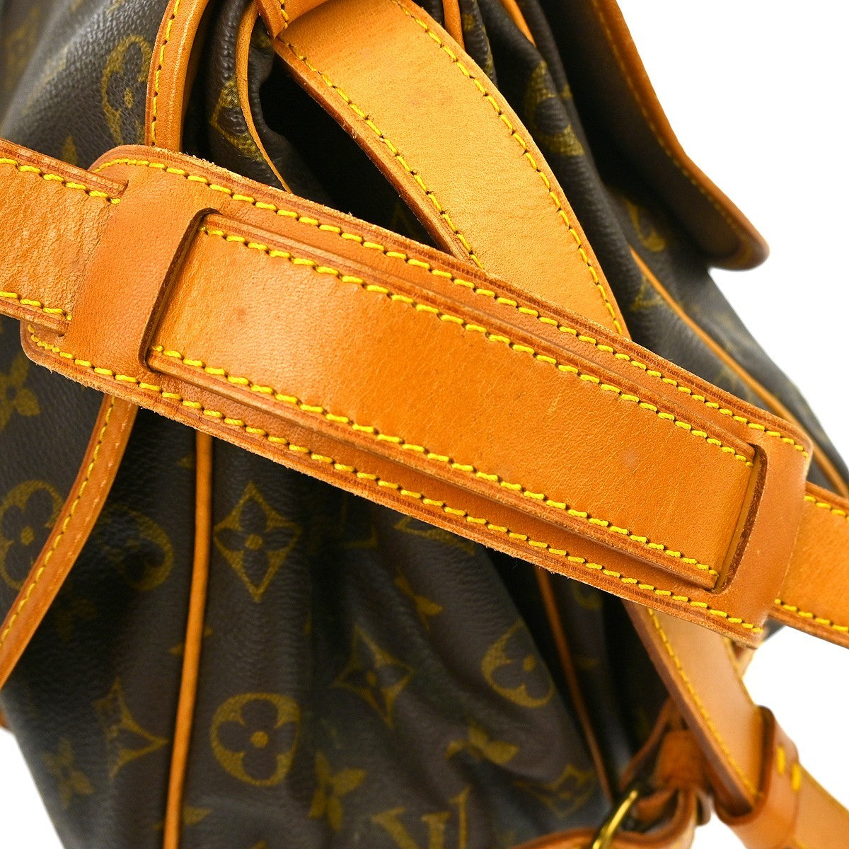 Louis Vuitton Saumur Handbag Monogram Canvas, Brown, Canvas, Shoulder Bag