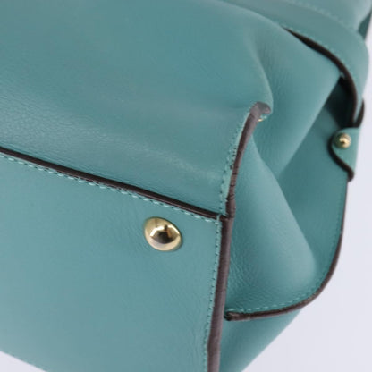 Salvatore Ferragamo Virna Satchel Leather, BLUE, LEATHER, Handbag