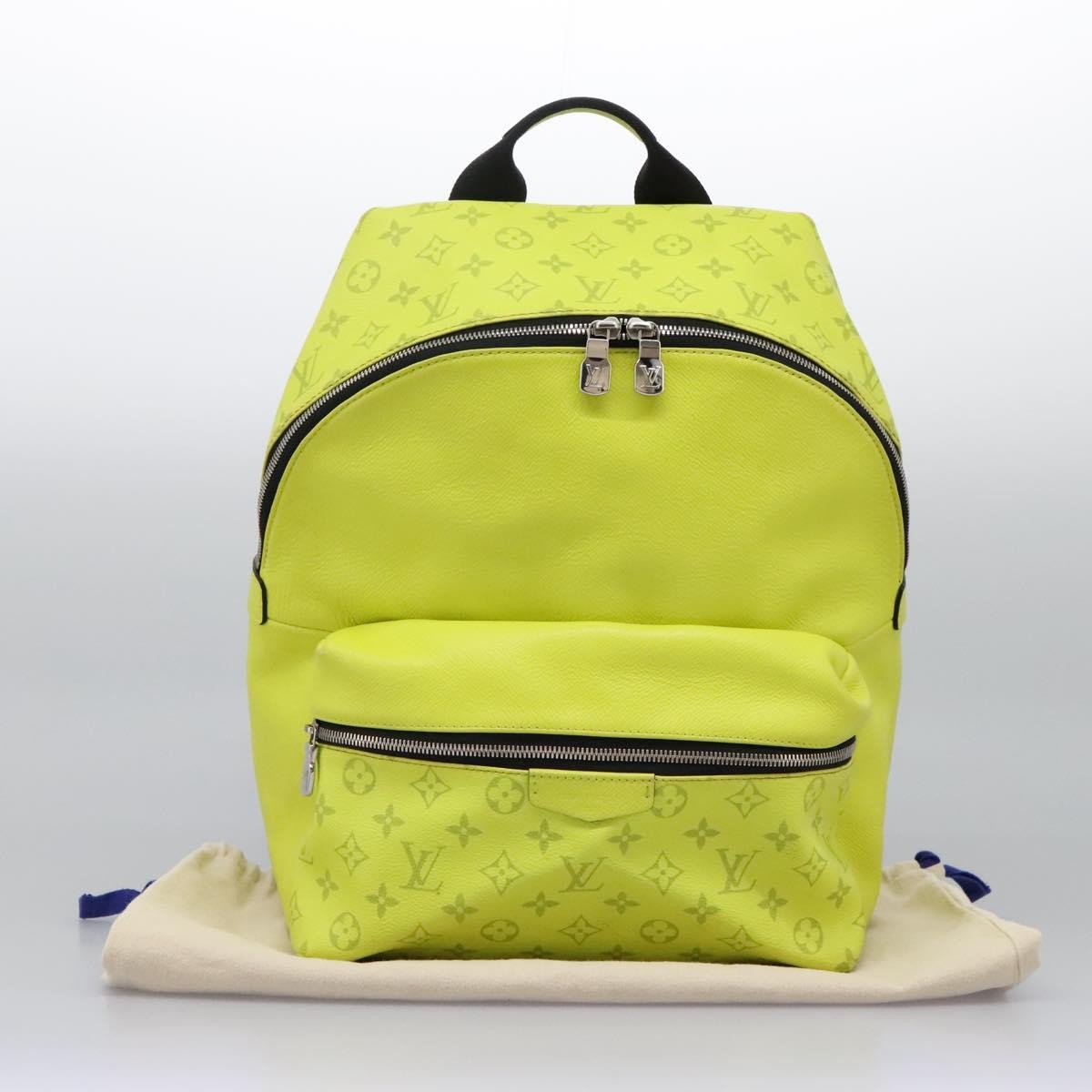 Louis Vuitton Discovery Backpack Monogram Taigarama, Yellow, Leather, Backpack
