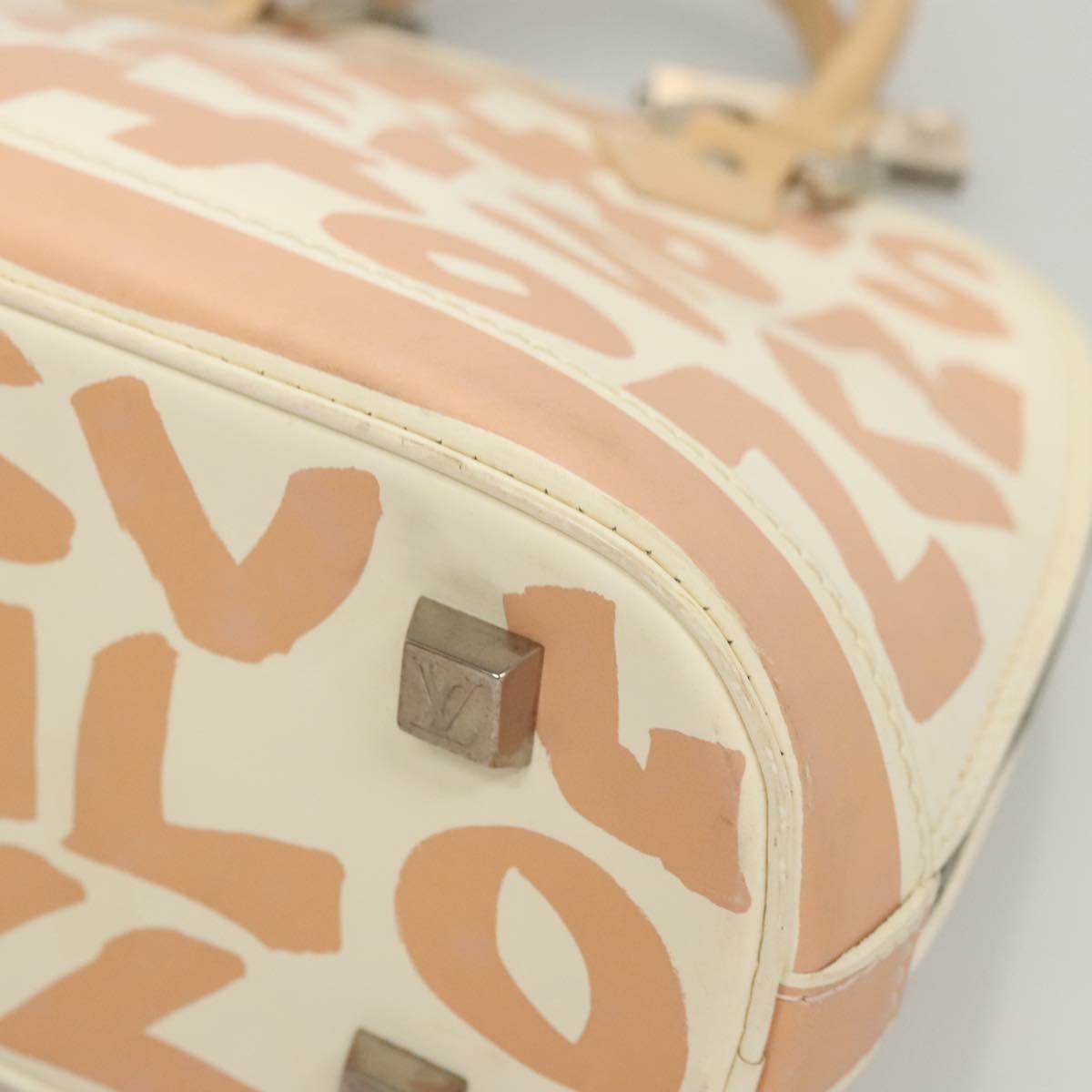 Louis Vuitton Alma Handbag Limited Edition Graffiti Leather, WHITE, CANVAS, Handbag
