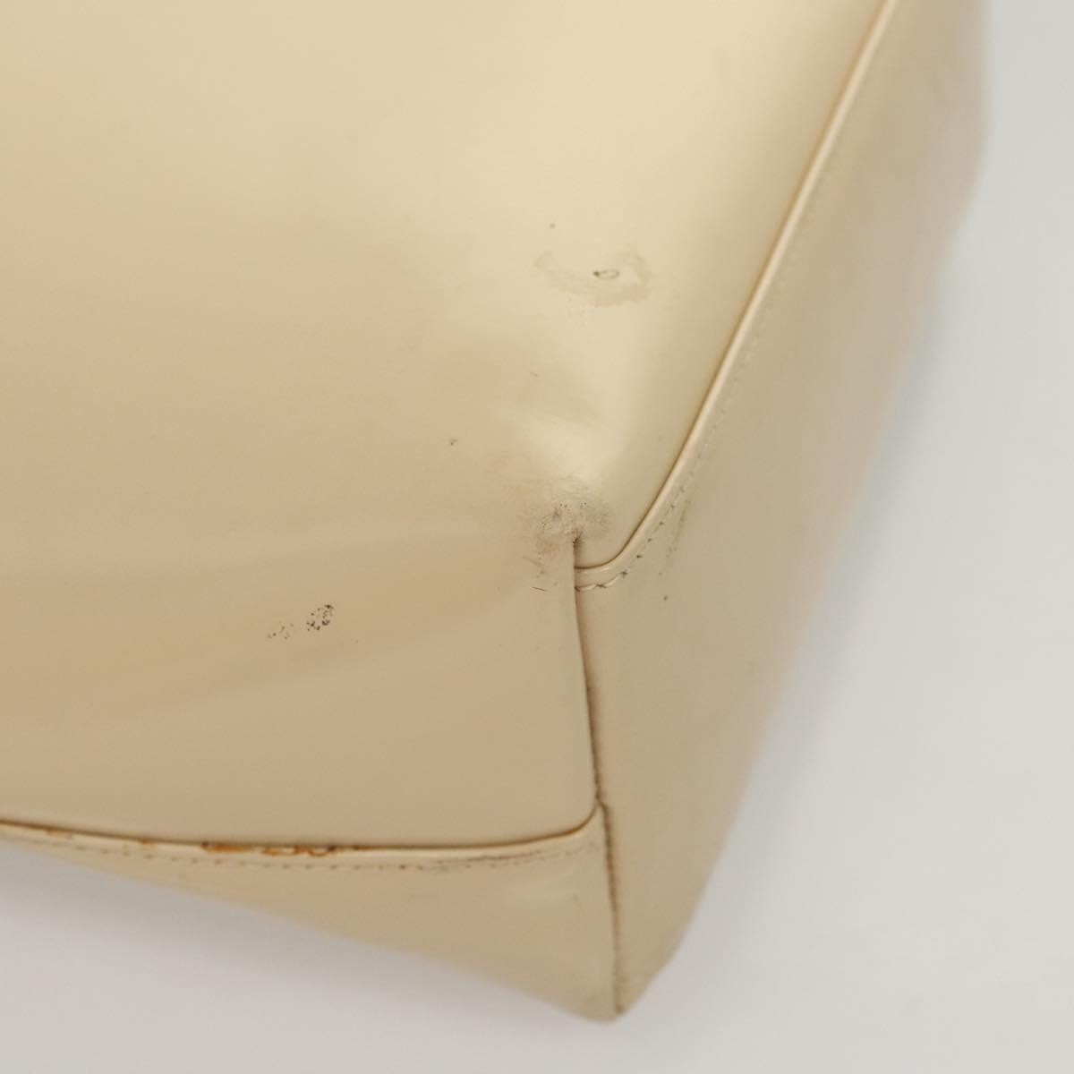 Gucci Vintage Handbag Enamel, BEIGE, PATENT_LEATHER, Handbag