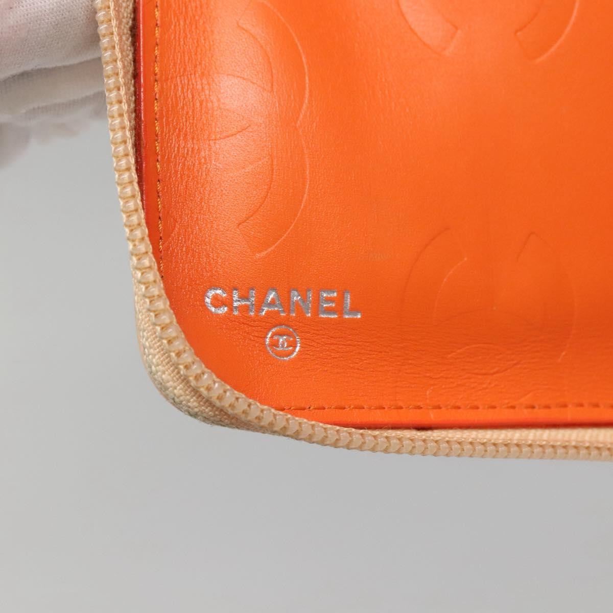 Chanel Cambon Zip Around Organizer Wallet Quilted Lambskin, ORANGE, LEATHER, Wallets