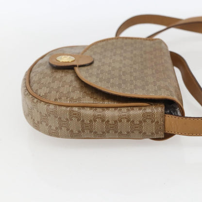 Celine Vintage Macadam Shoulder Bag Canvas, BEIGE, PVC, Shoulder bag