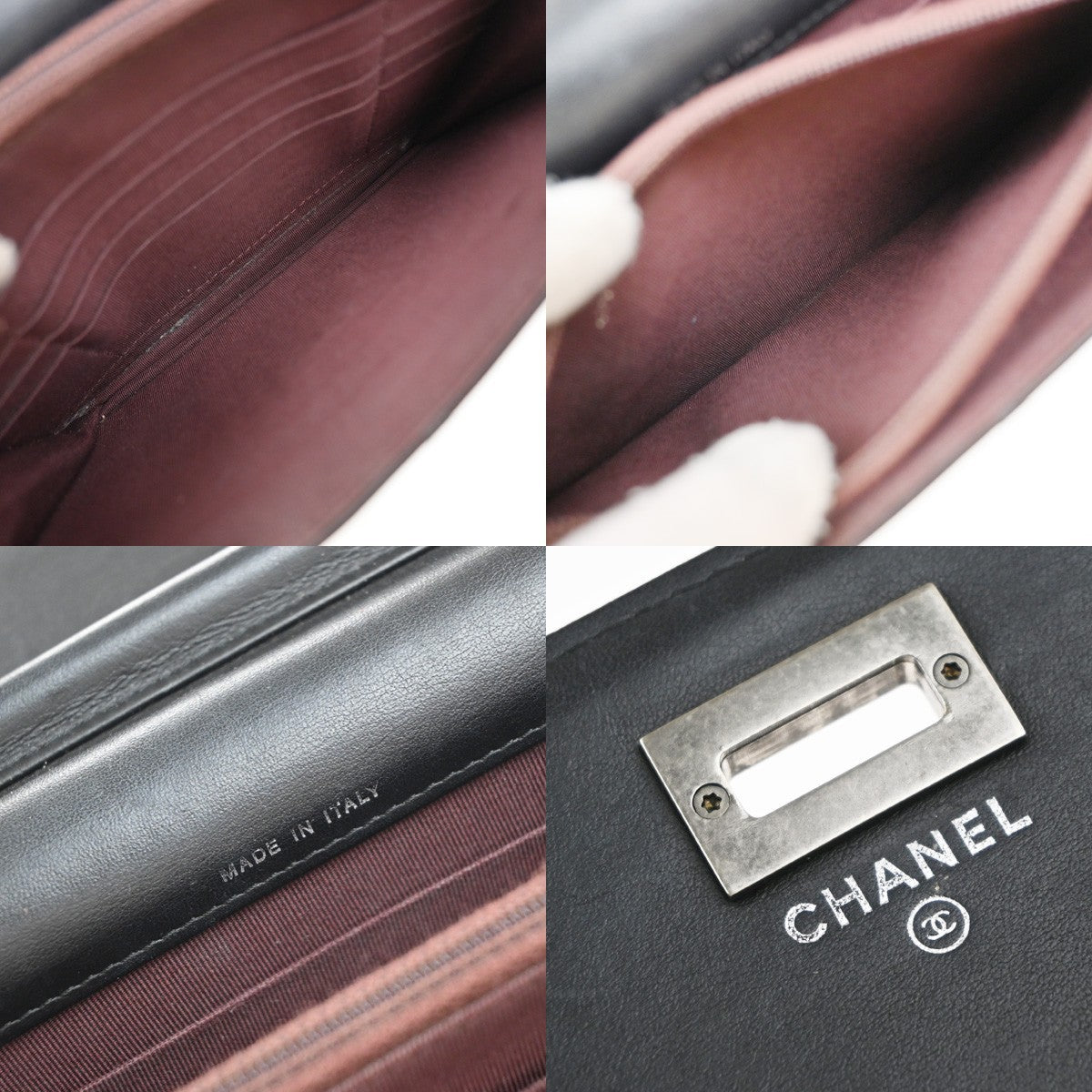 Chanel So Black Reissue 2.55 Wallet on Chain Quilted Aged Calfskin, BLACK, LEATHER, Shoulder bag