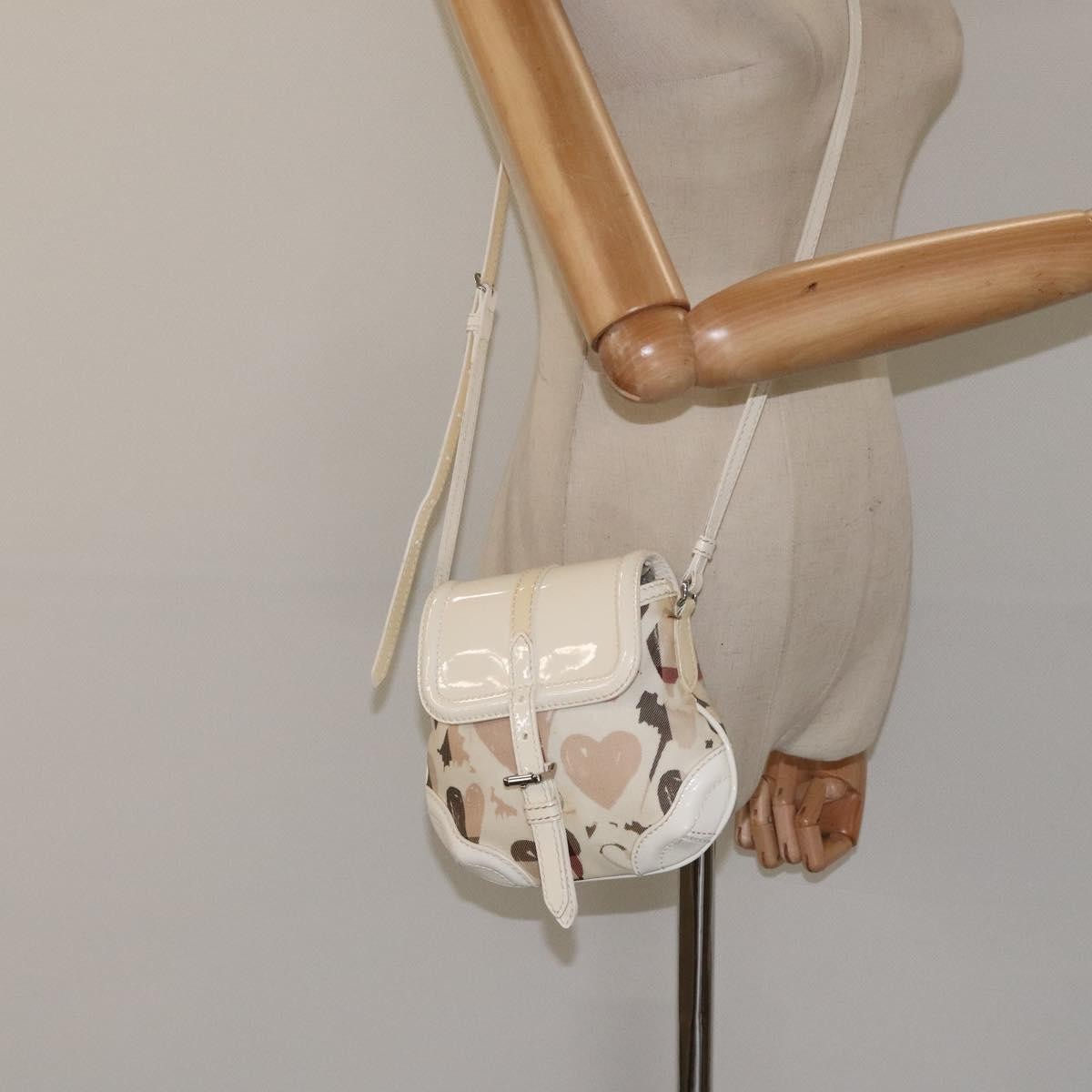Burberry Flap Shoulder Bag Canvas, BEIGE, CANVAS, Shoulder bag