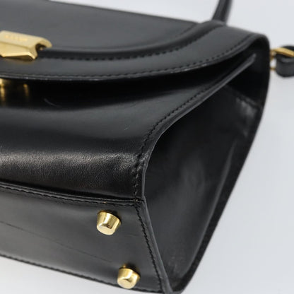 Bally Vintage Handbag Leather, Black, Leather, Handbag