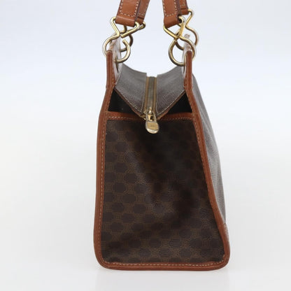 Celine Vintage Macadam Handbag Canvas and Leather, BROWN, CANVAS, Handbag