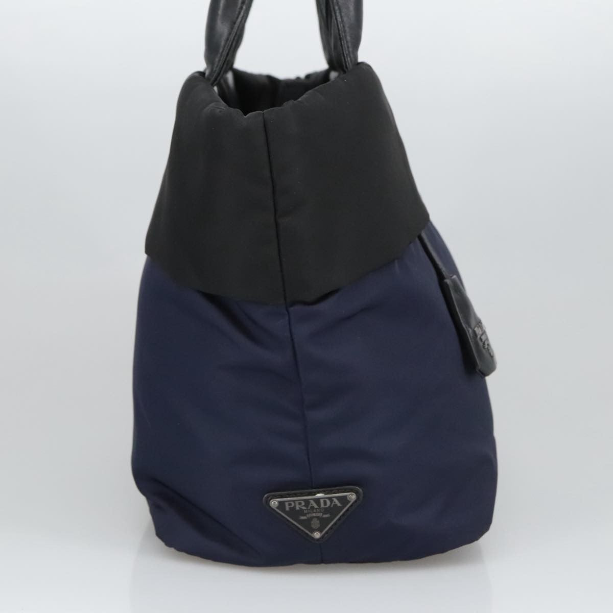 Prada Convertible Double Tote Tessuto, Navy, Nylon, Tote Bag