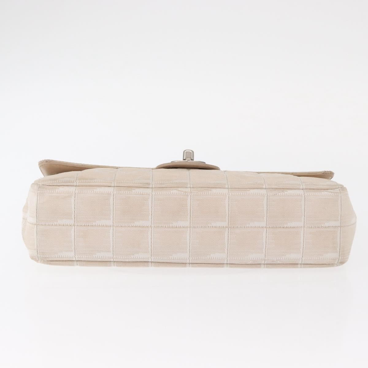 Chanel Travel Line Flap Bag Canvas, BEIGE, CANVAS, Shoulder bag