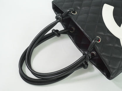 Chanel Cambon Tote Quilted Leather, BLACK, LEATHER, Tote bag