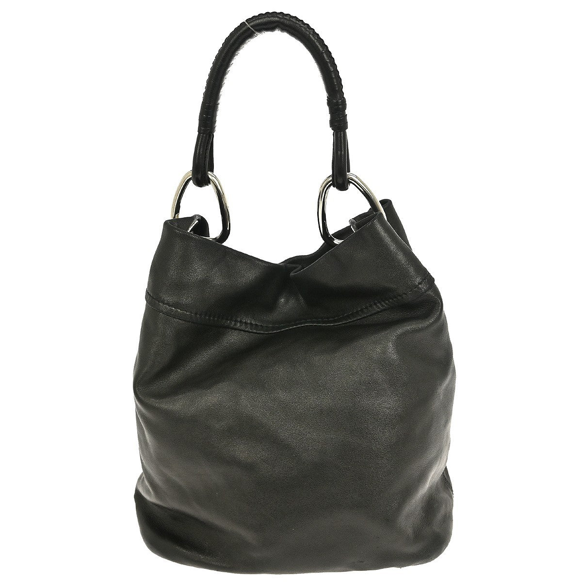 Prada Vintage Handbag Leather, BLACK, LEATHER, Handbag