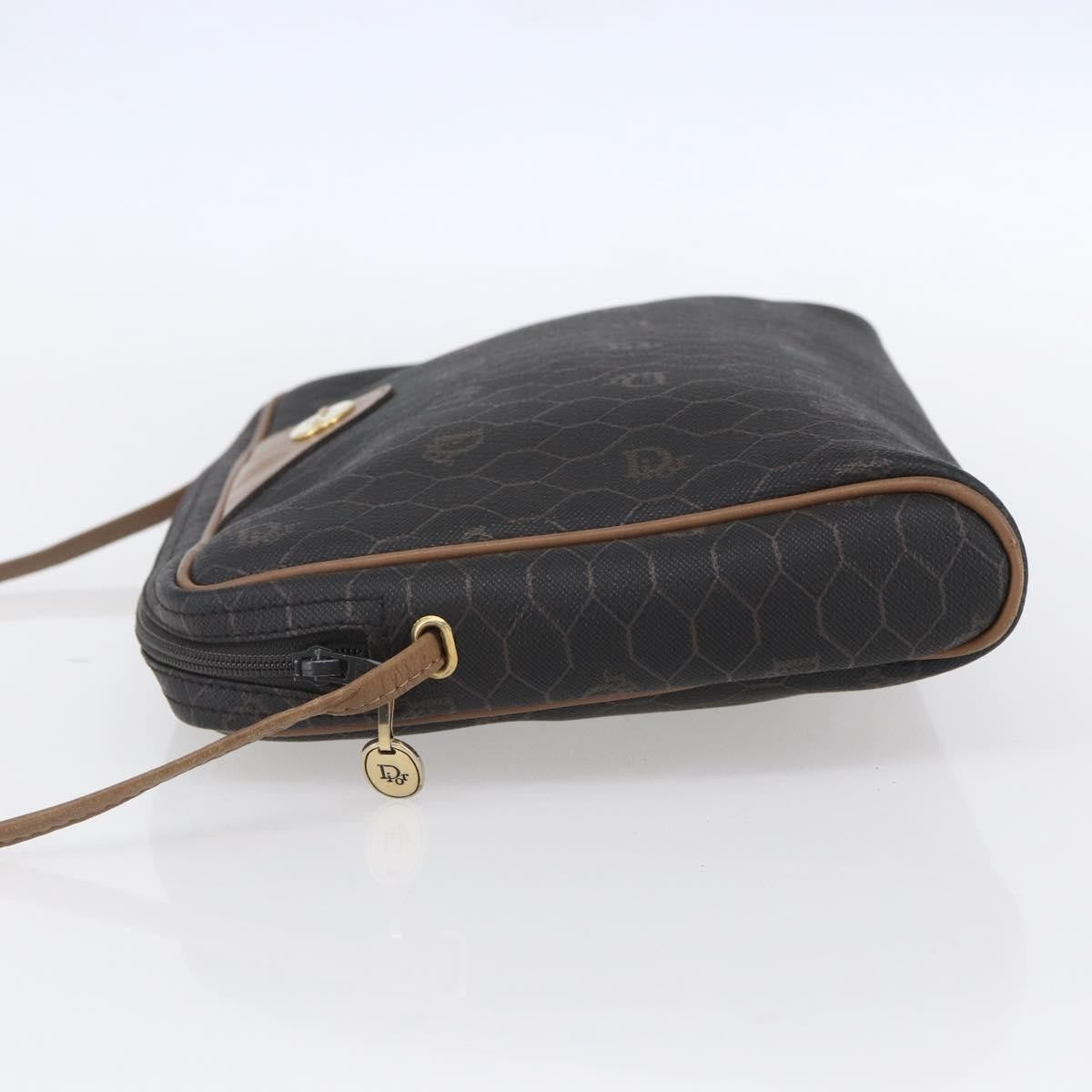 Christian Dior Vintage Honeycomb Shoulder Bag Canvas, BLACK, CANVAS, Shoulder bag