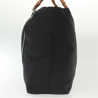 Gucci Bamboo Daily Tote Leather, Black, Nylon, Tote Bag
