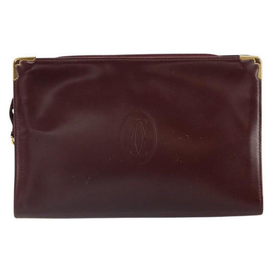 cartier Must de Cartier Clutch bag Leather, BURGUNDY, LEATHER, Clutche & pouche