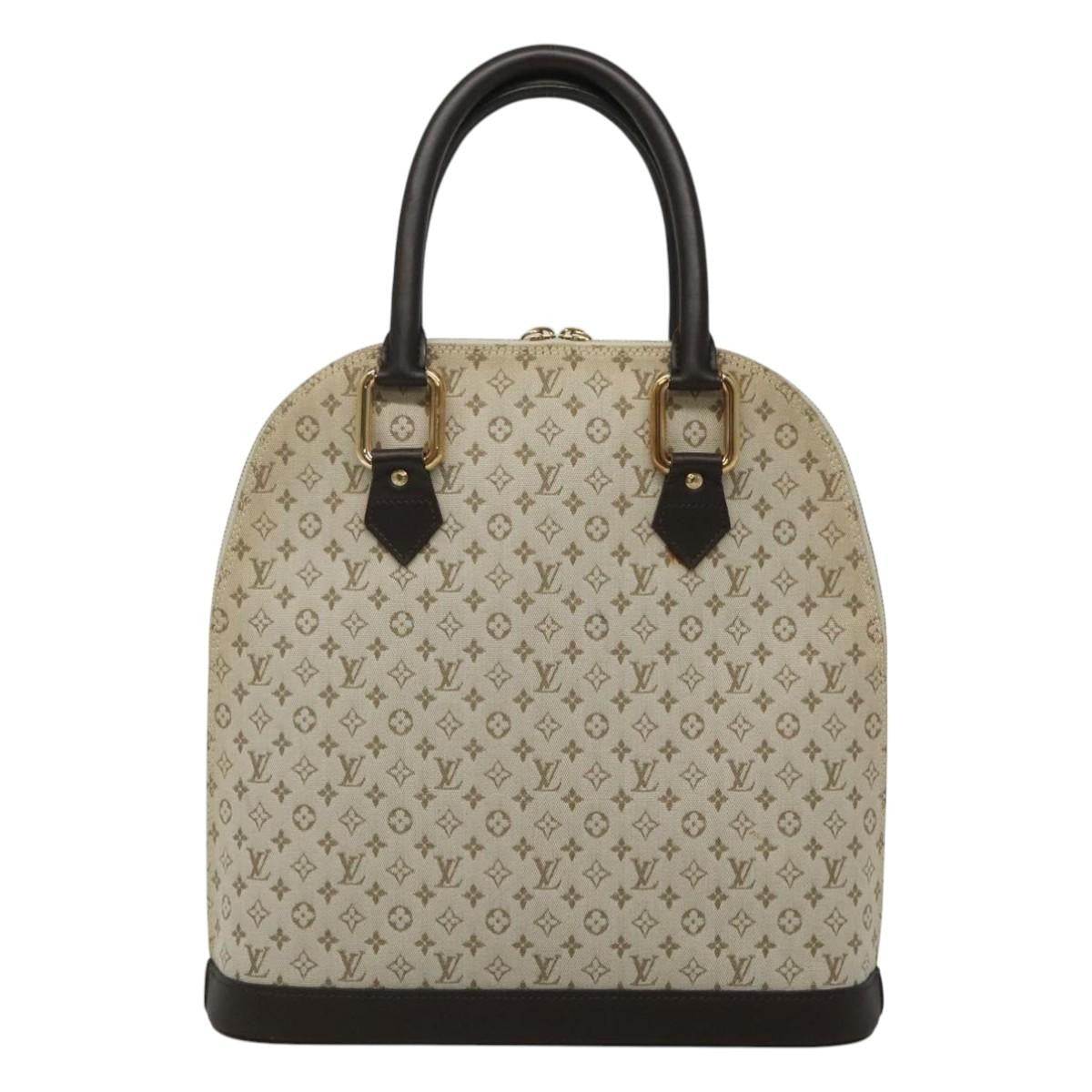 Louis Vuitton Alma Handbag Mini Lin Monogram, Khaki, Canvas, Handbag