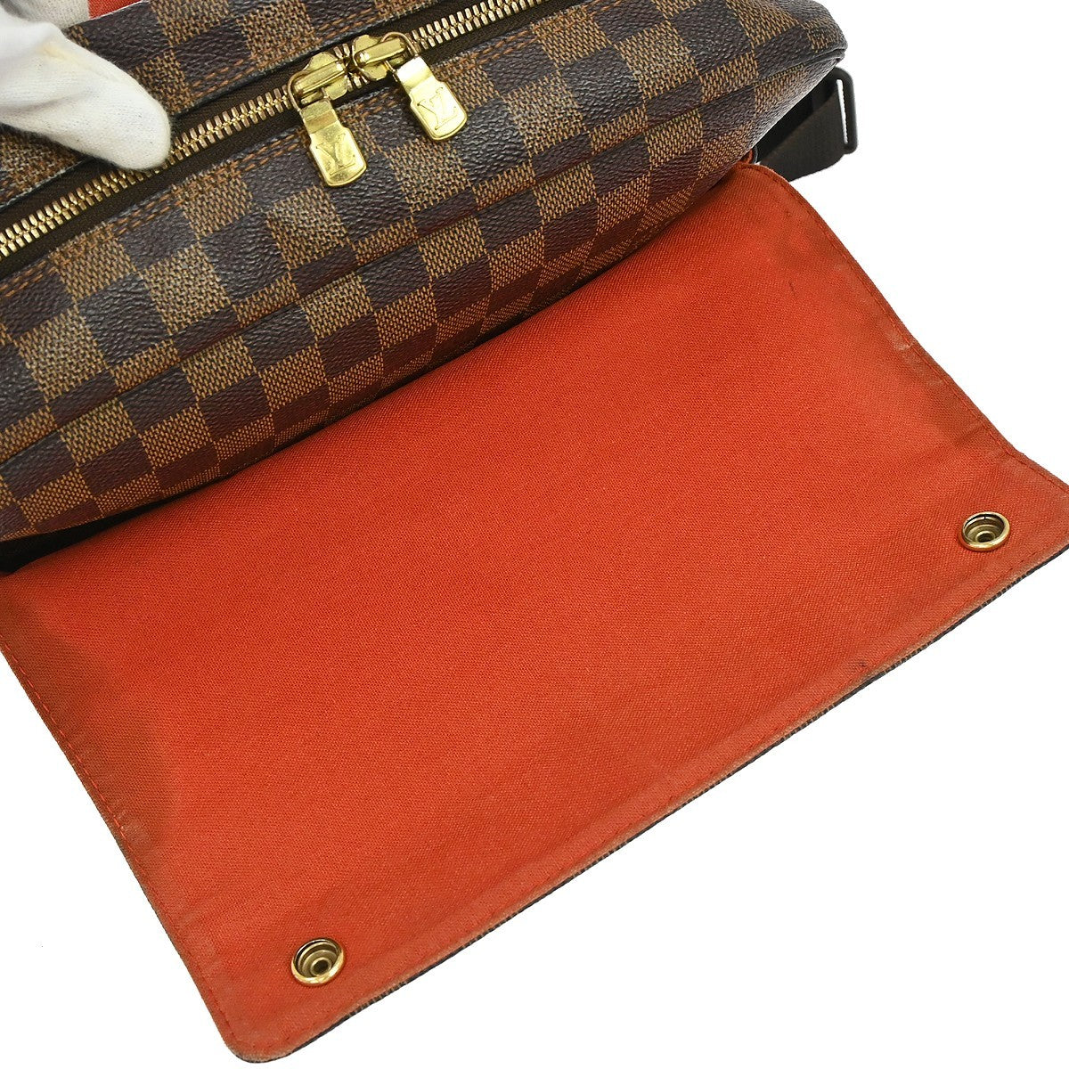Louis Vuitton Naviglio Handbag Damier, Brown, Canvas, Shoulder Bag