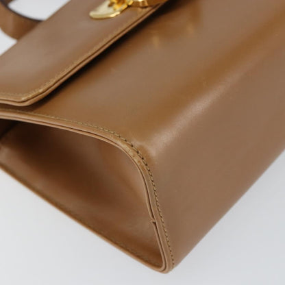 Salvatore Ferragamo Gancini Shoulder Bag Leather, BROWN, LEATHER, Shoulder bag