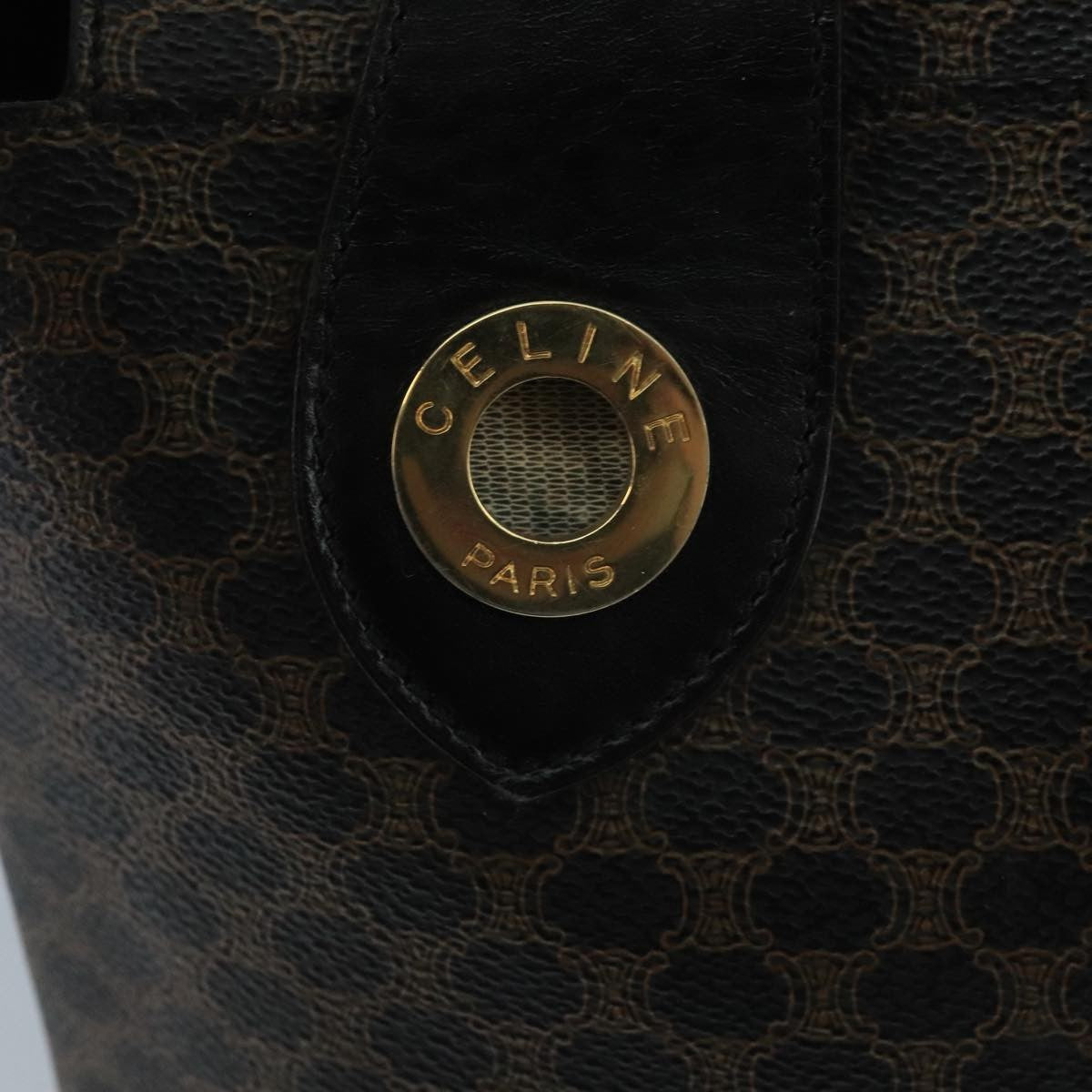 Celine C Macadam Handbag PVC Leather, Black, PVC, Handbag