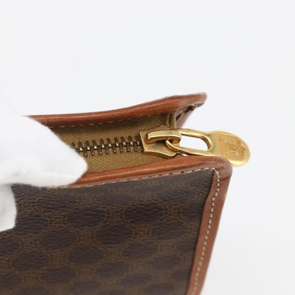 Celine Macadam Pochette Canvas and Leather, BROWN, CANVAS, Clutche & pouche