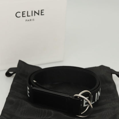 Celine Double Ring Belt Canvas, BLACK, CANVAS, Belts